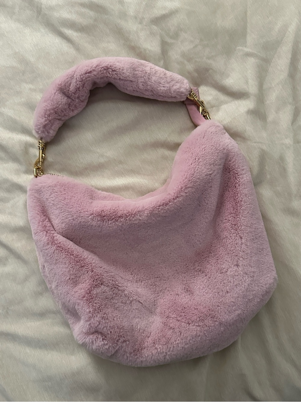 UGG Plush Pink Faux-Fur Hobo Bag - Soft Shoulder Tote